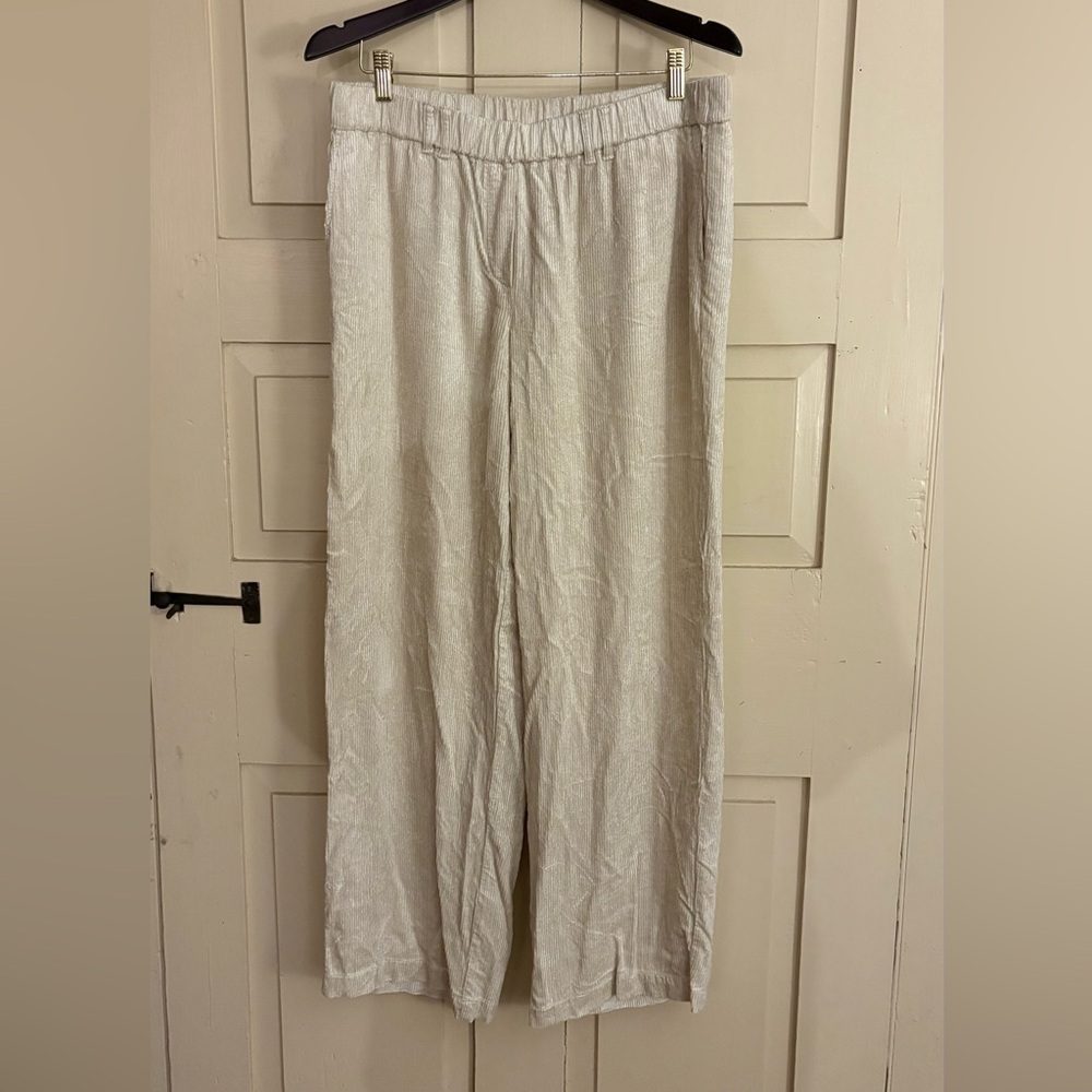 J. Jill Cream Wide Leg Corduroy Pants